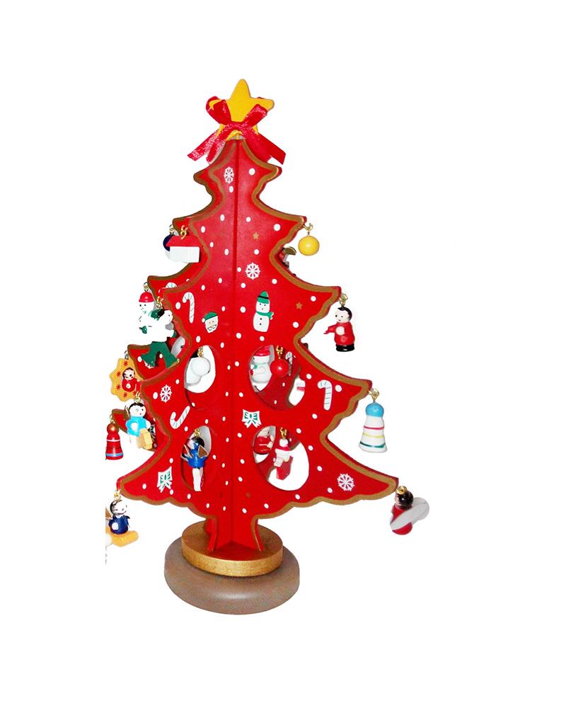 

Christmas Tree Wooden Diy Ornaments, Red