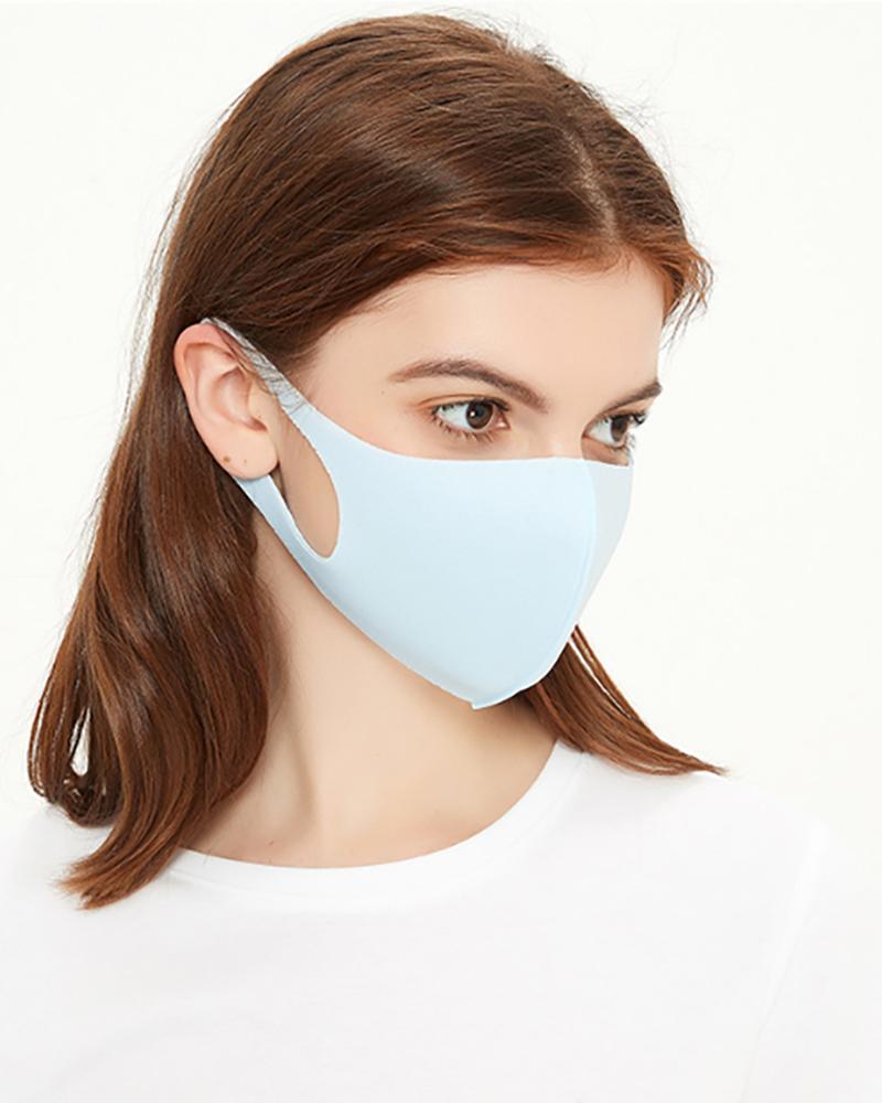 

Ice Silk Breathable Mouth Mask Washable And Reusable, Light blue