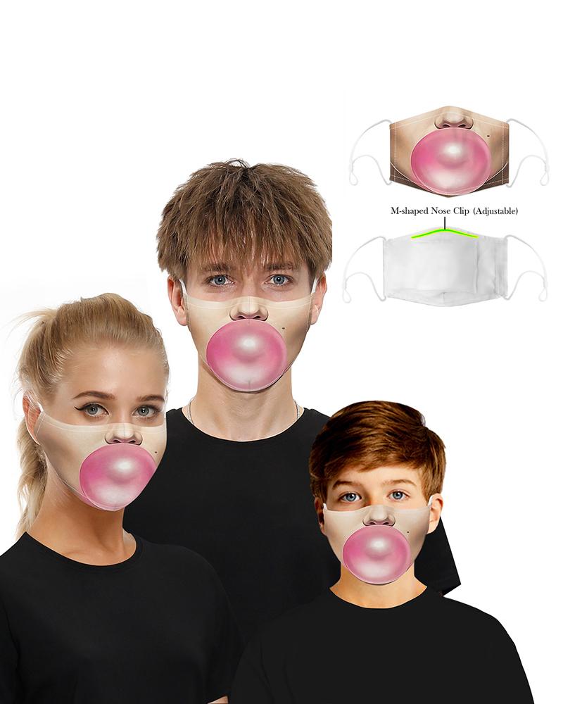 

Print Mouth M .a. s. k Breathable Washable And Reusable, Pink