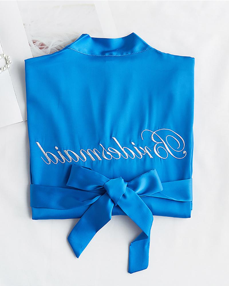 

Letter Print Wedding Robes For Bridesmaids, Blue