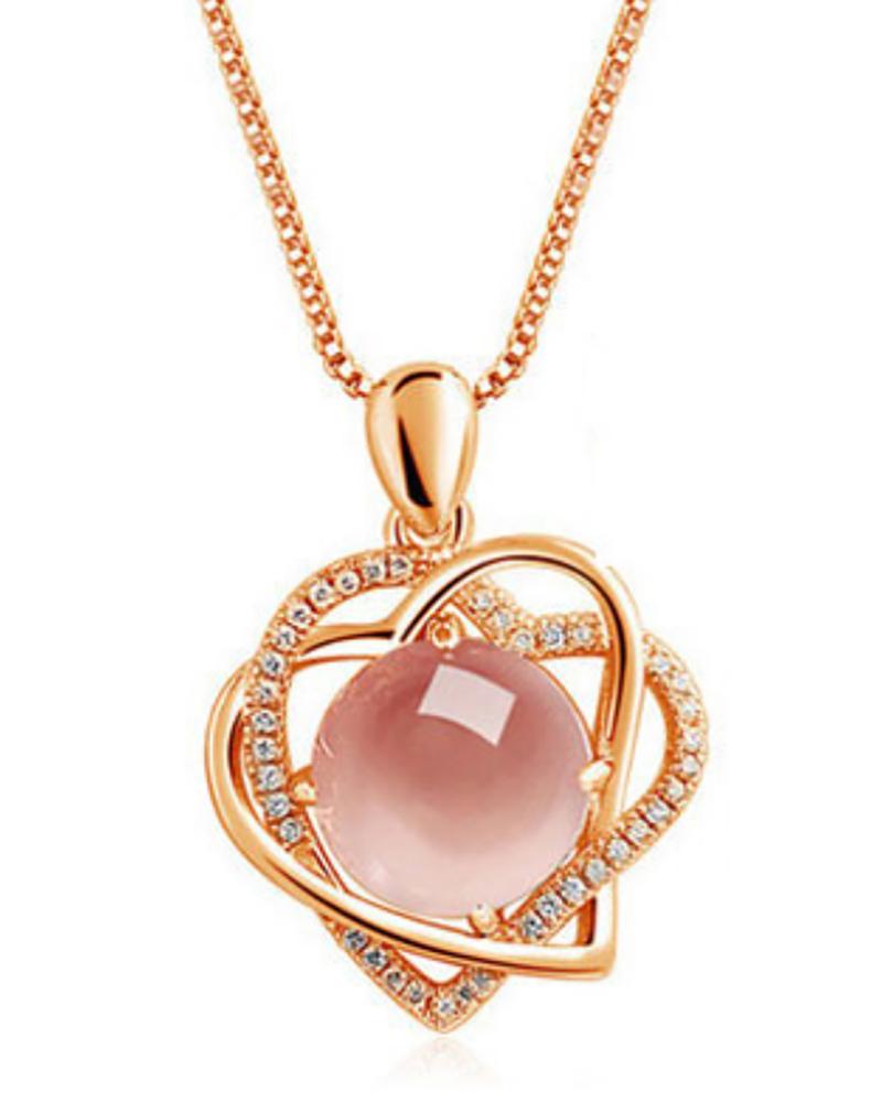 

Double Heart Crystal Pendant Necklace, Style3