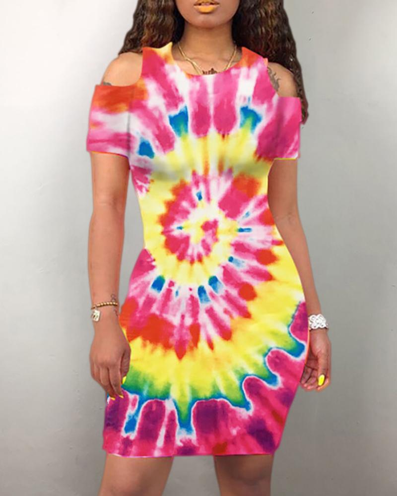 

Cold Shoulder Colorblock Mini Dress, Style3