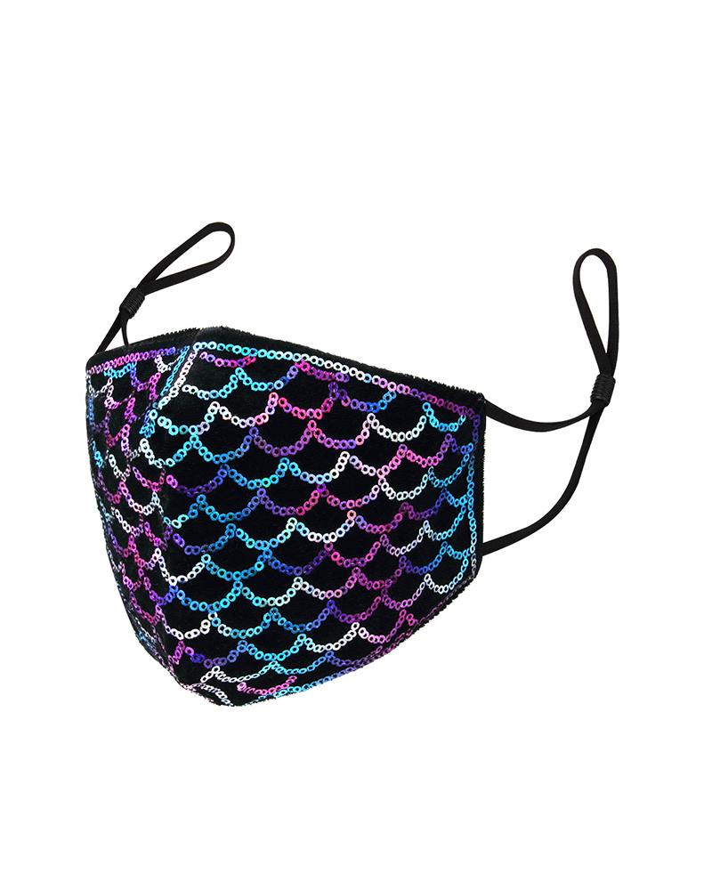 

Sequins Washable Face Mask, Blue