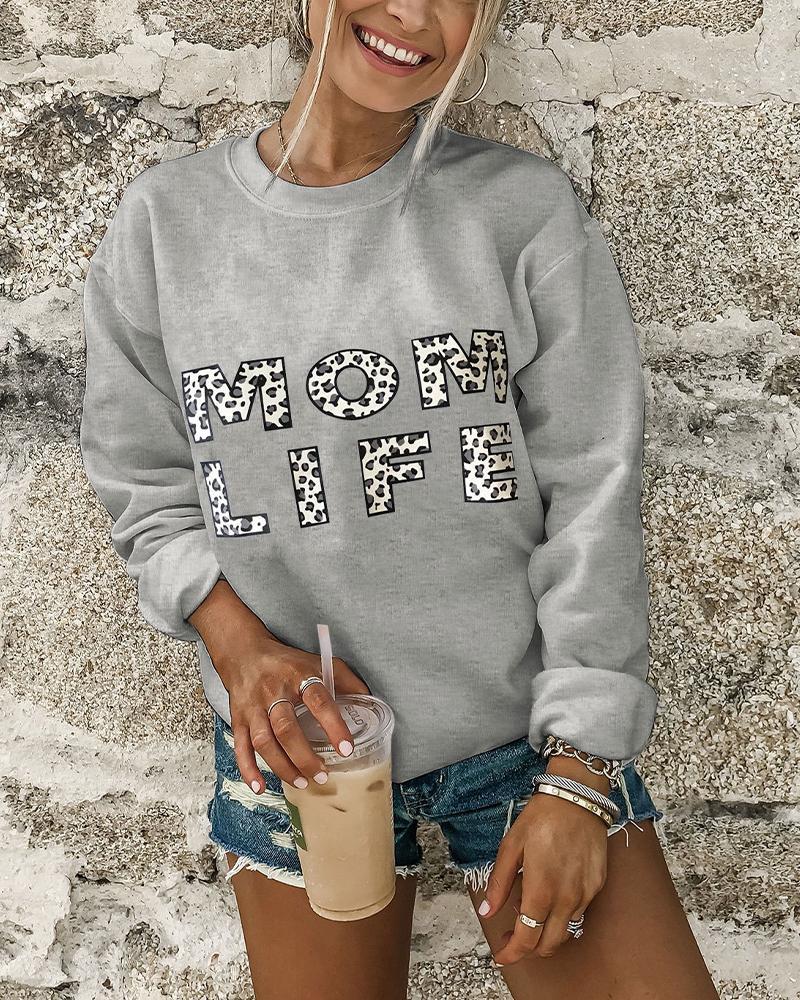 

Glue Print Round Neck Sweatshirt, Dark grey