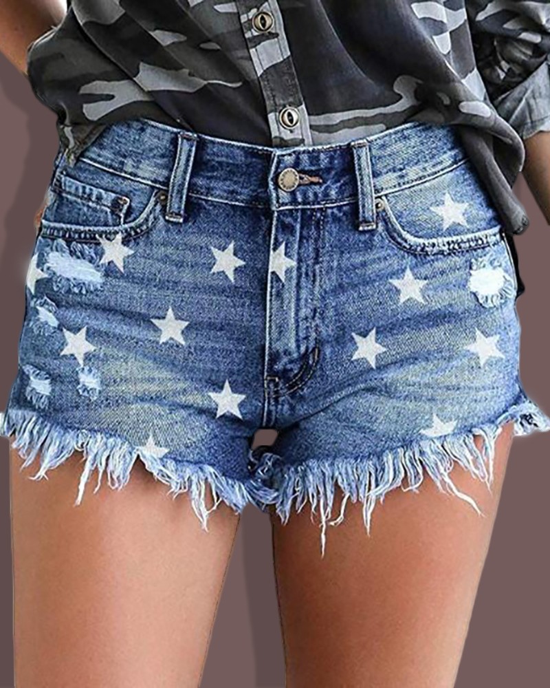 denim shorts with stars