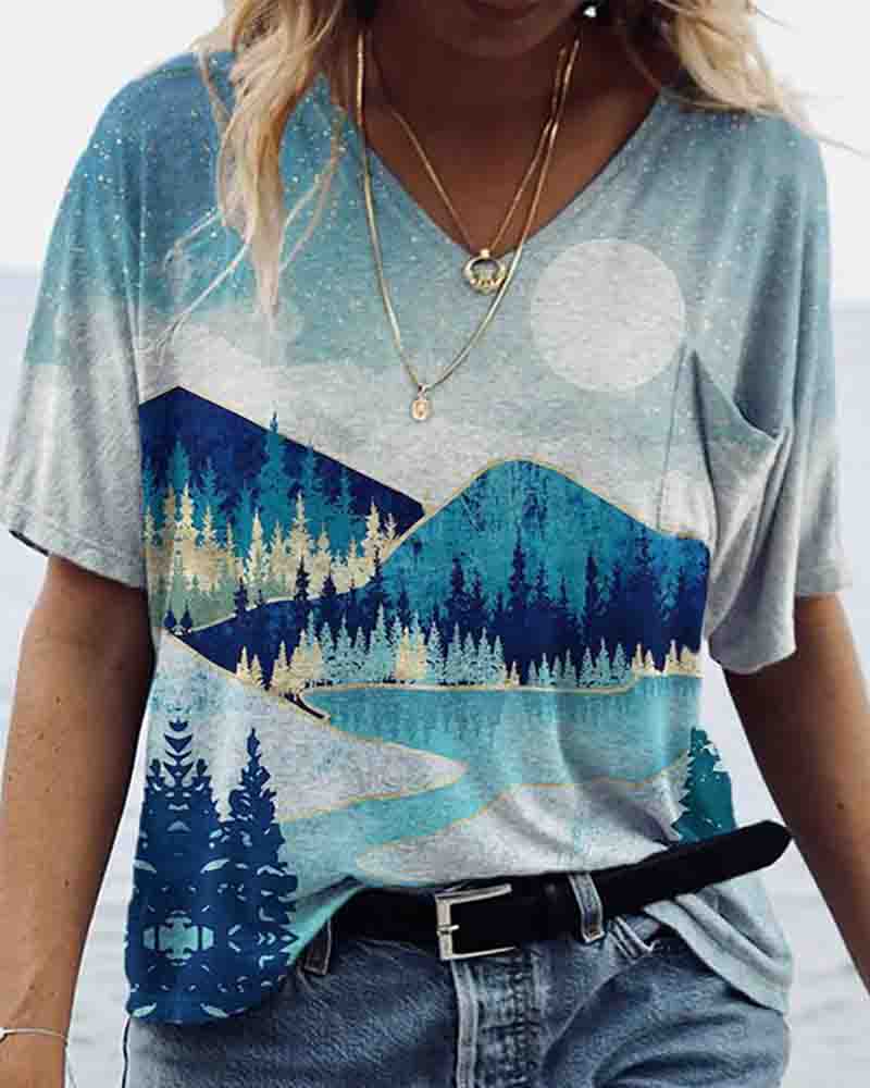 

Graphic Animal Print Half Sleeve Casual T-shirt, Style4