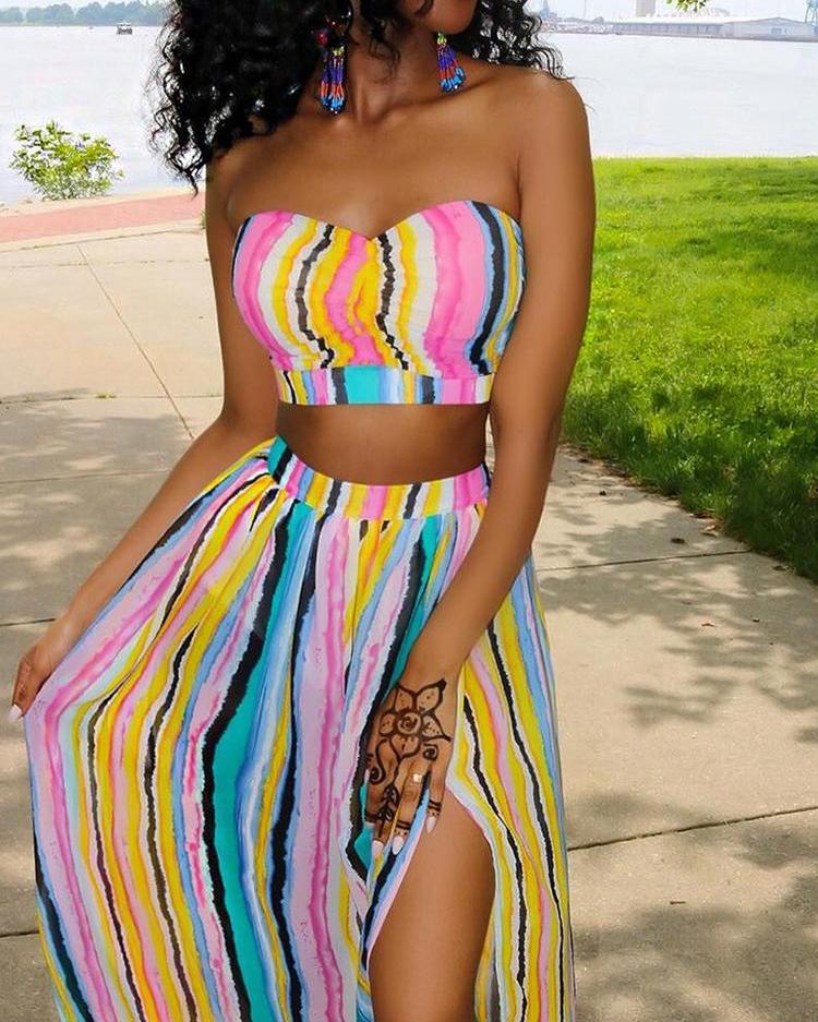tube top and maxi skirt set