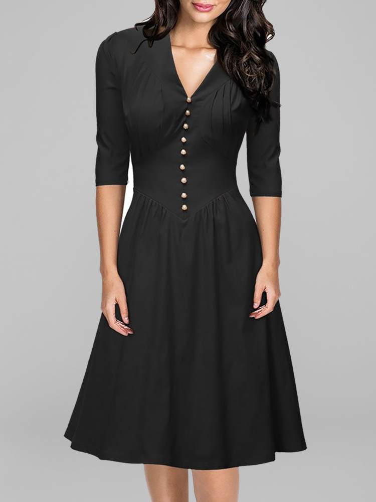 button up a line dress