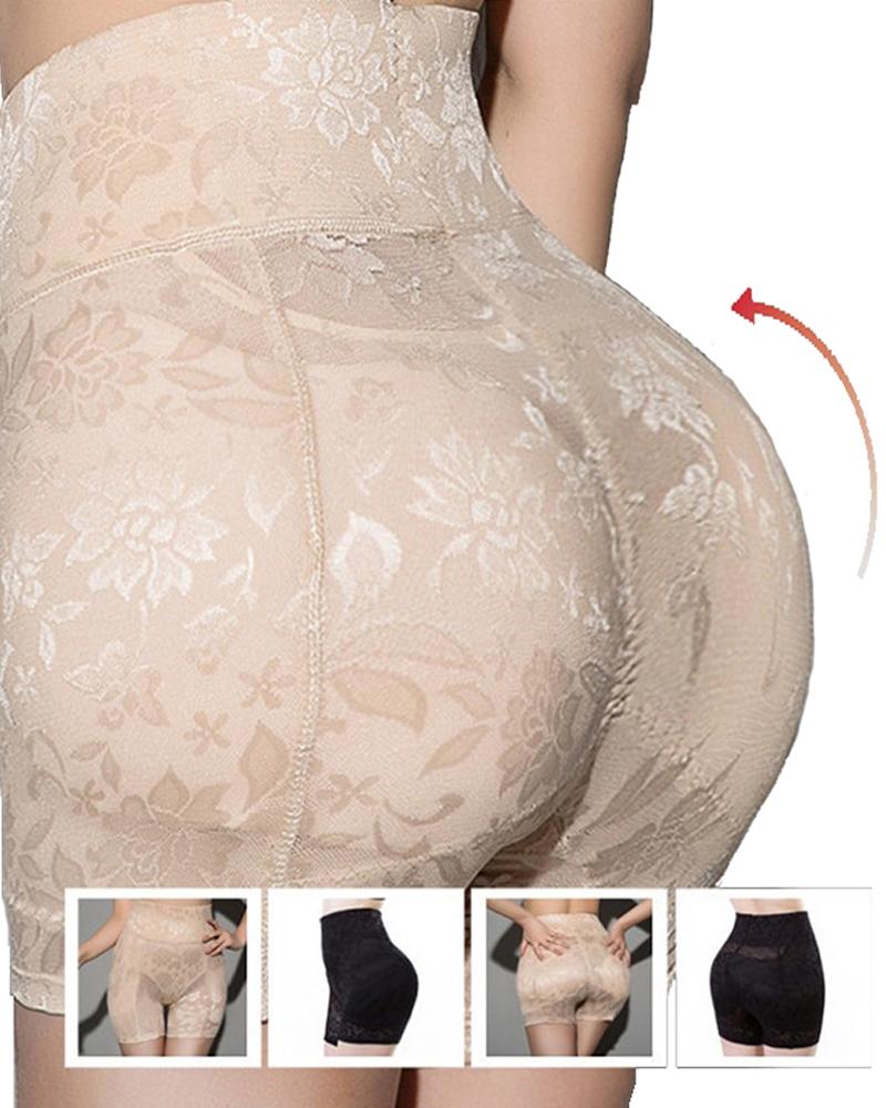 

Lace Enhancement Padded Panties Fake Butt Underwear Lace Padded Briefs Butt Enhancer Shorts, Nude