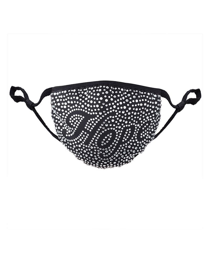 

Letter Pattern Studded Breathable Face Mask, Style8