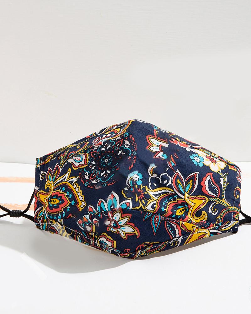 

Floral / Paisley Print Breathable Face Mask, Style1