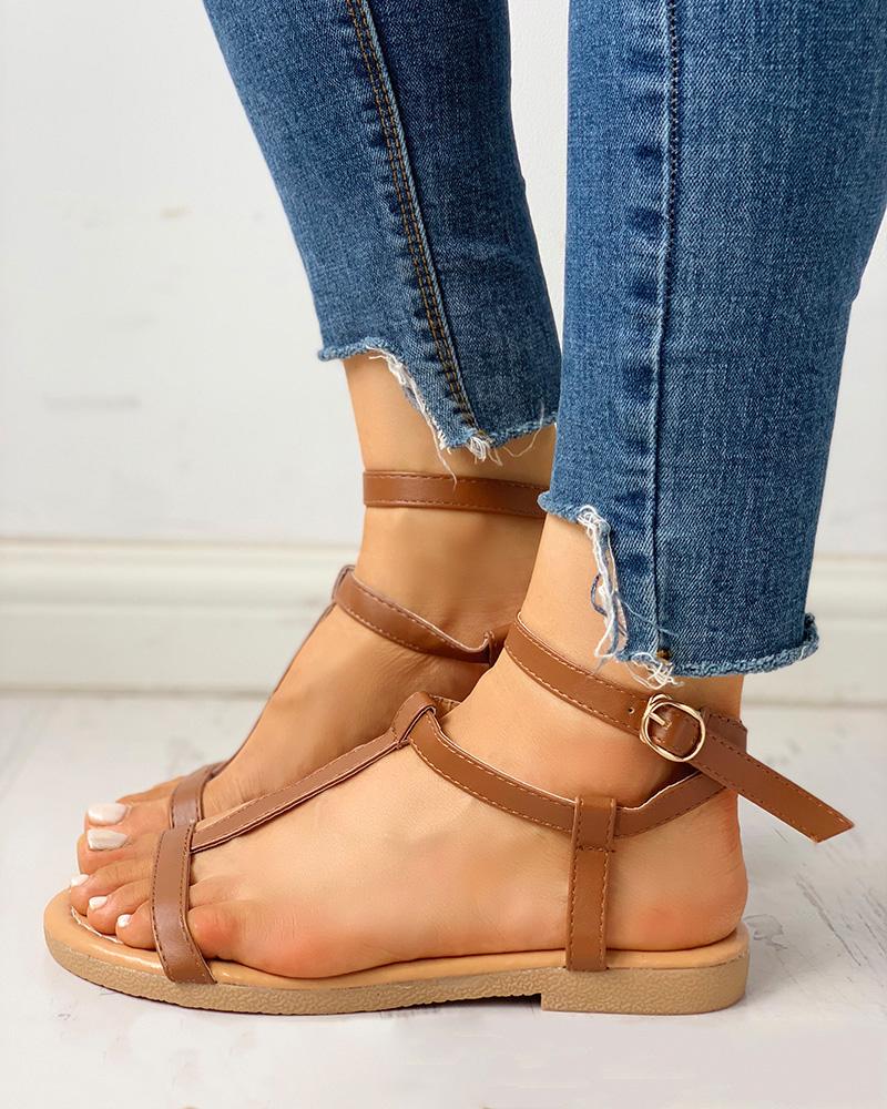 open toe flat sandals