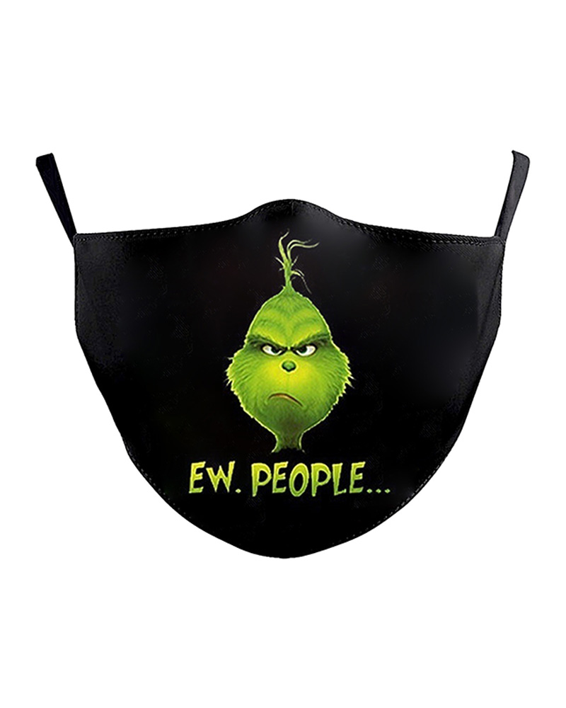

Christmas Letter Cartoon Print Breathable Face Mask, Style6