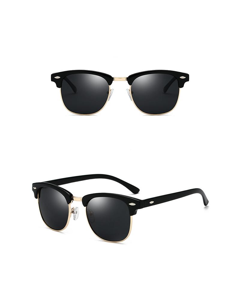 

Colorblock Round Metal Frame Sunglasses, Style1