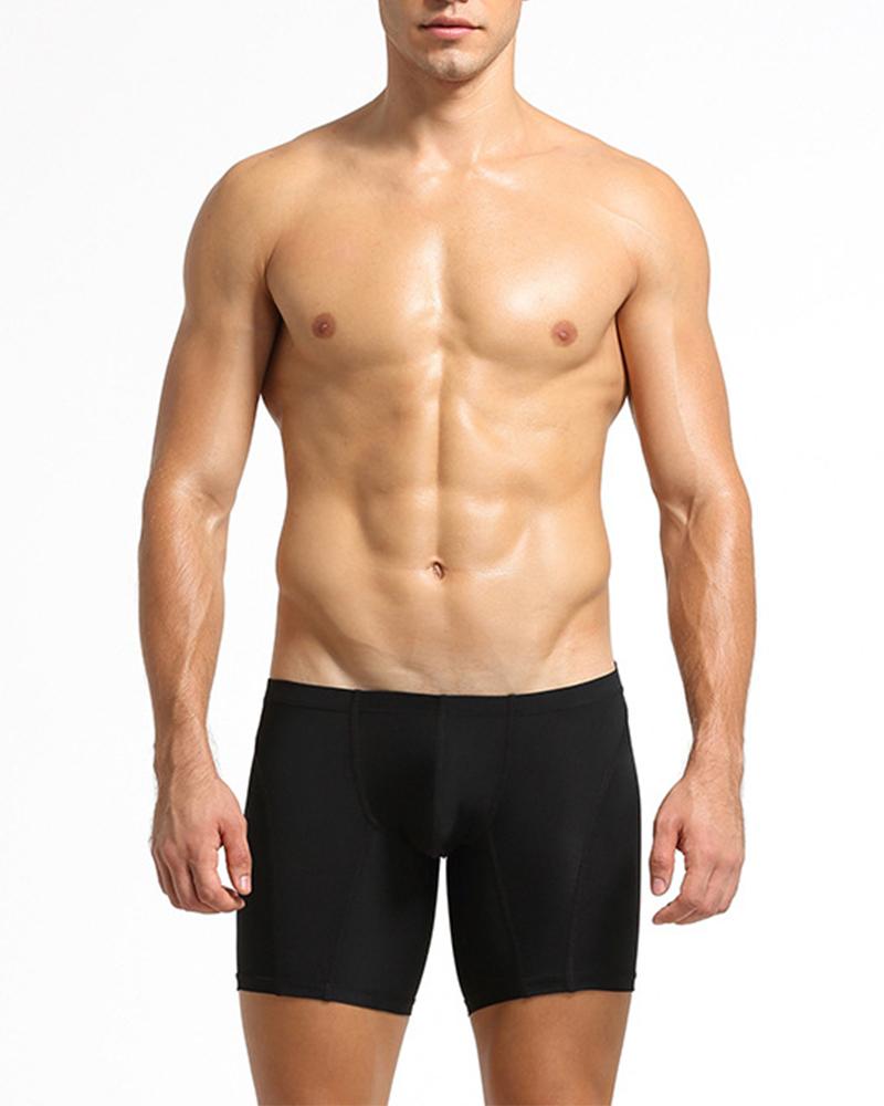 

Solid Color Skinny Ice Silk Short Pants, Black