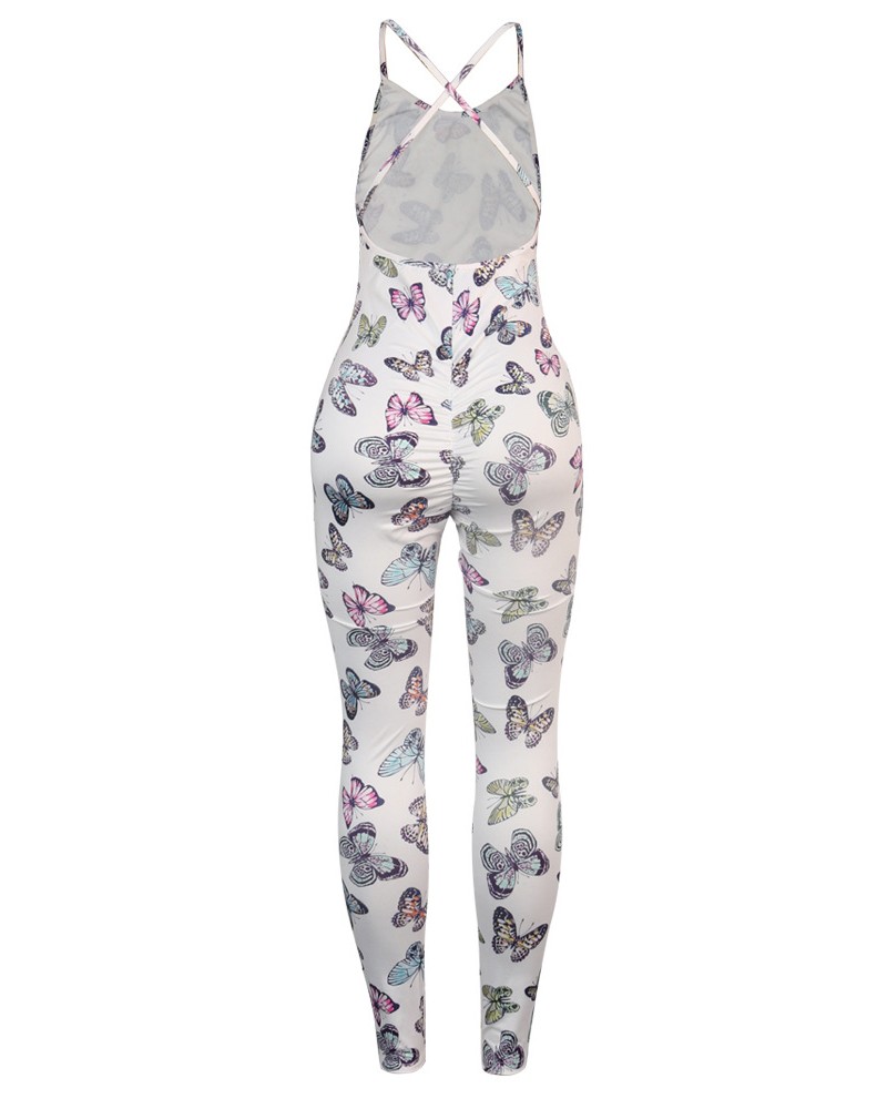 butterfly print jumpsuit