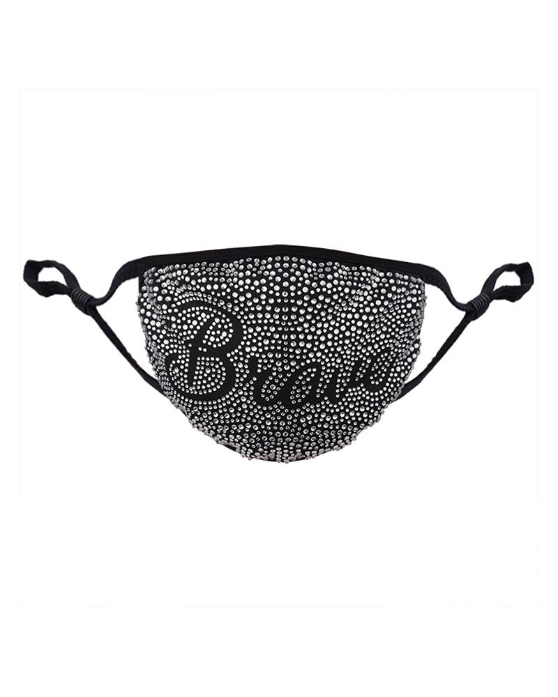 

Letter Pattern Studded Breathable Face Mask, Style4