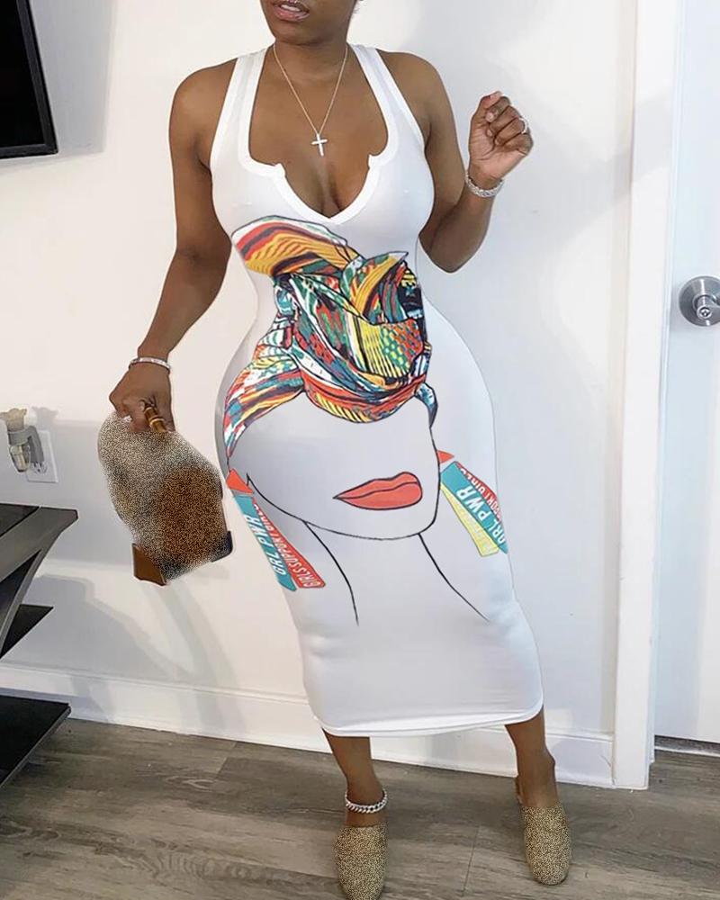 thick strap midi dress