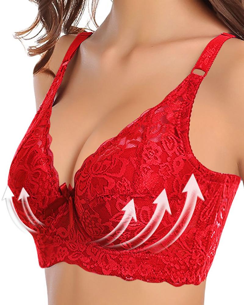 

Crop Top Underwear Push Up Strapless Bra, Red