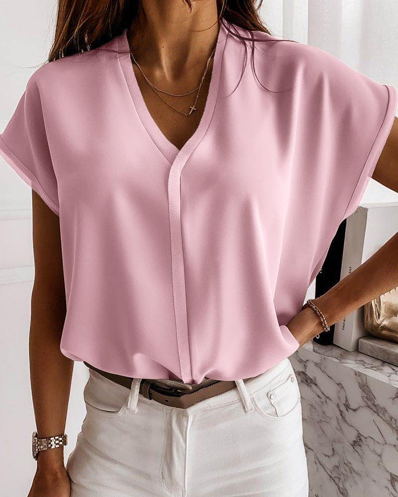 Batwing Sleeve Casual Blouse
