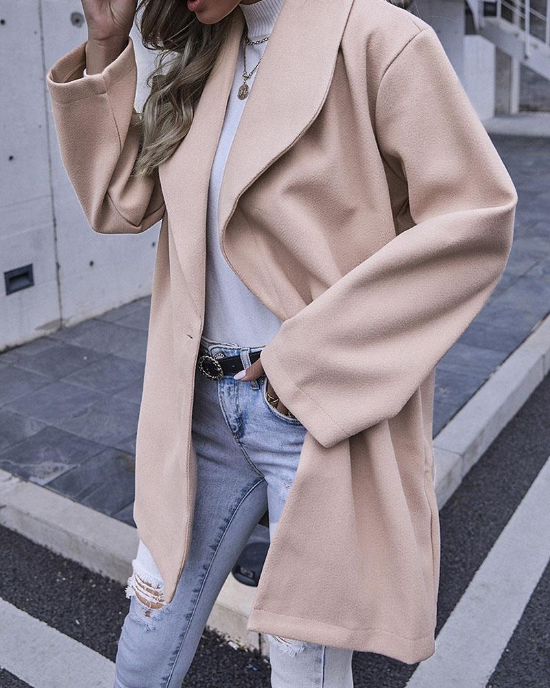 

Plain Hooded Woolen Coat, Pink