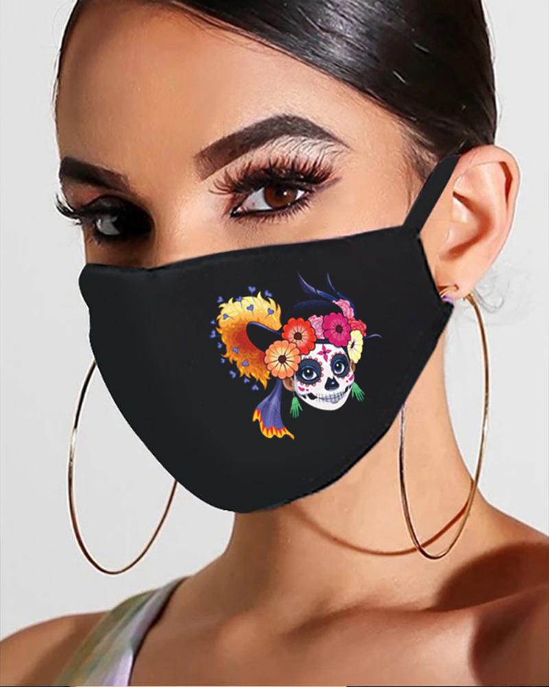 

Halloween Skull / Ghost Print Breathable Mouth Mask, Style3