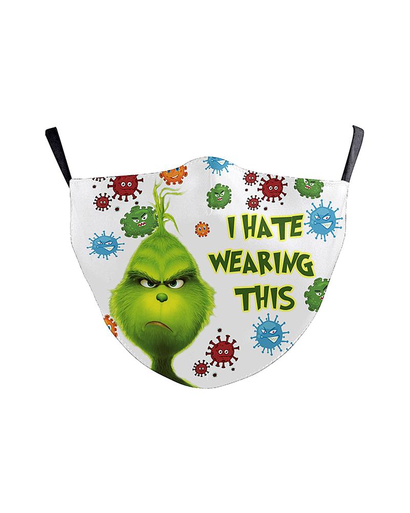 

Christmas Cartoon Print PM2.5 Filter Face Mask For Adult, Style2