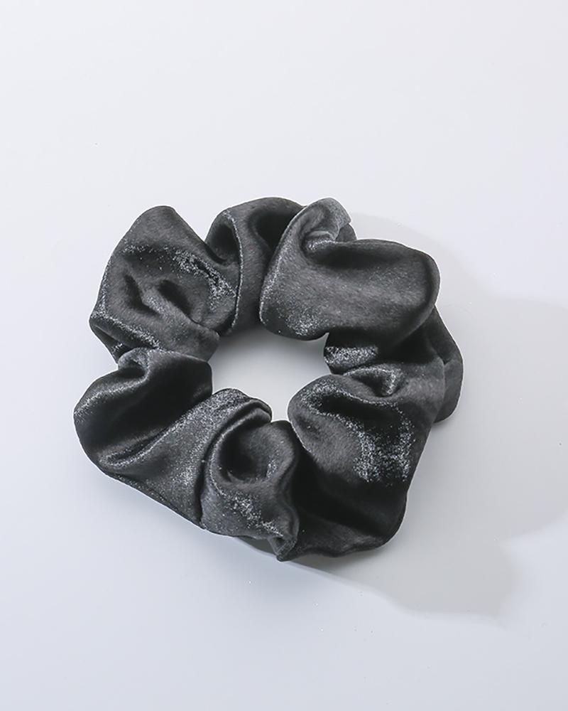 

Simple Plain Satin Scrunchie, Black