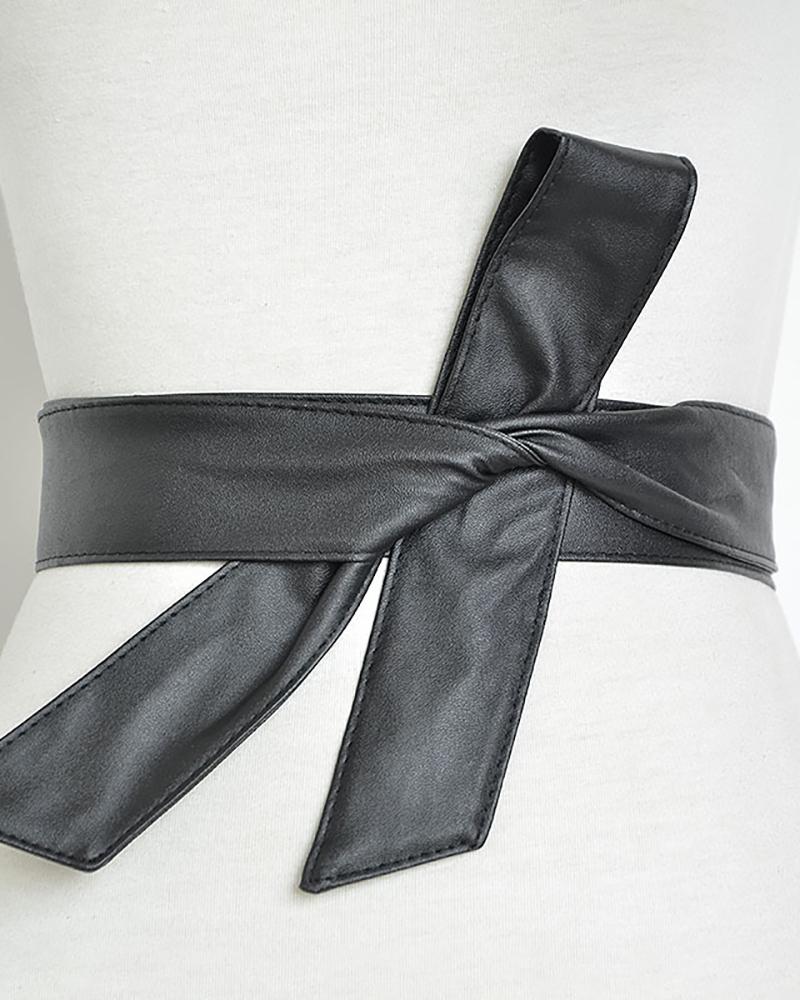 

Knot Decor PU Belt, Black