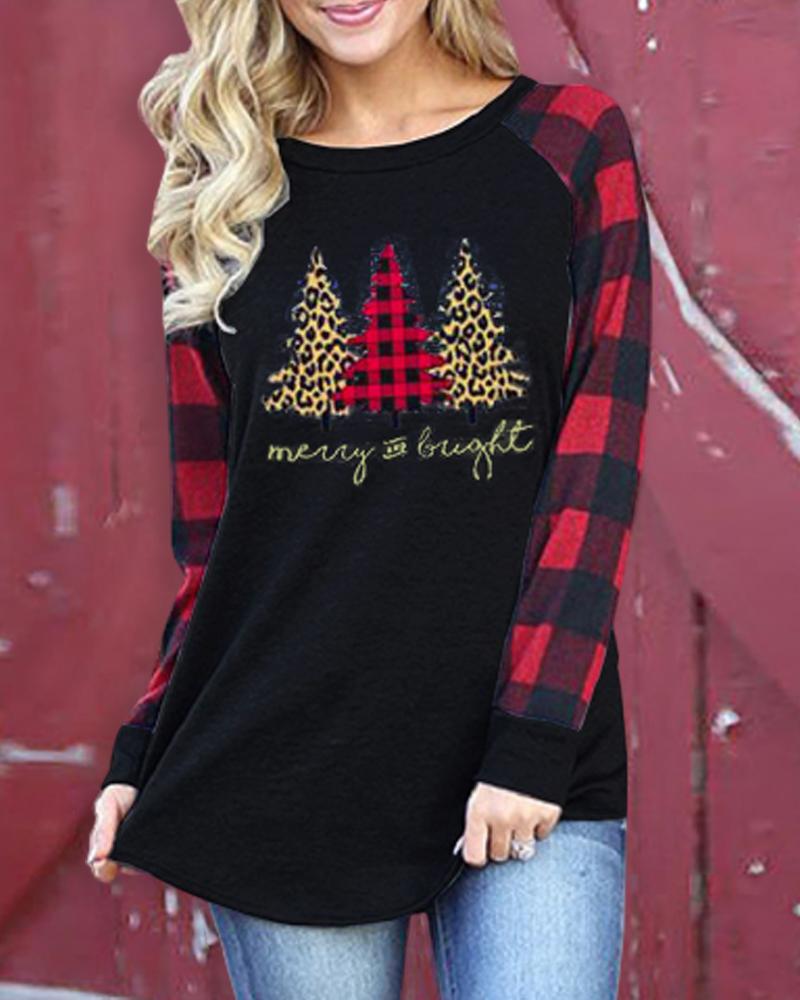 

Christmas Print Long Sleeve Casual Top, Style11