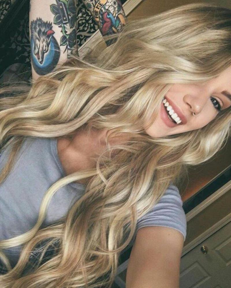 

Natural Long Curly Wig, Style1