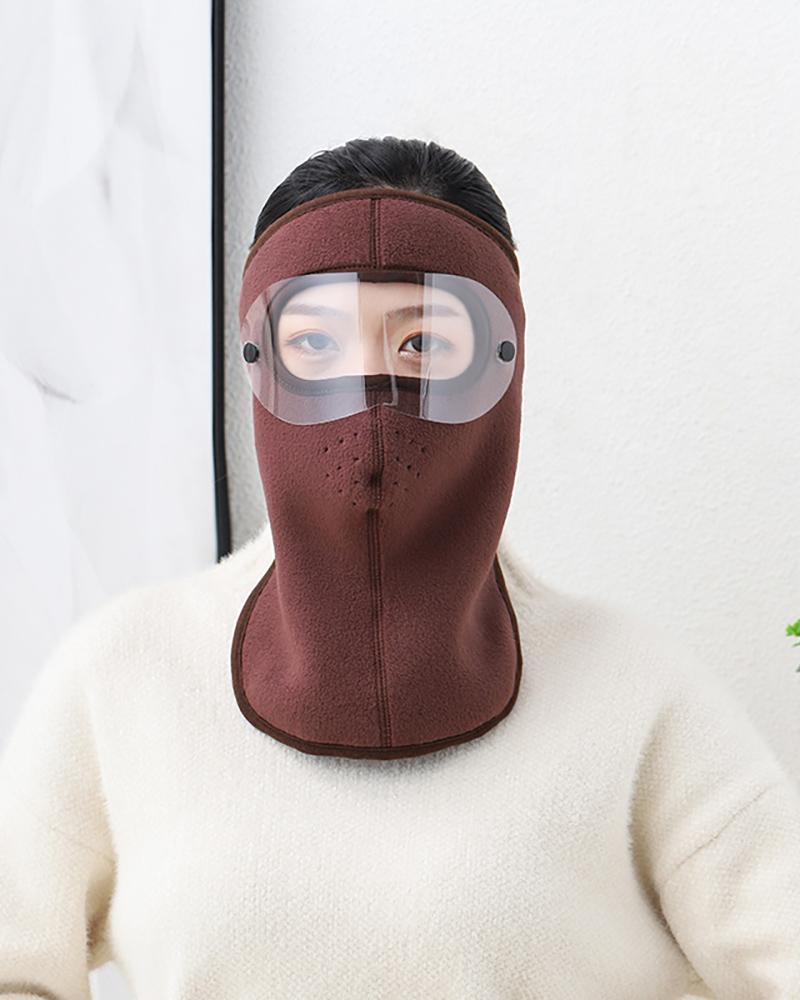 

Velcro Breathable Face Bandana With Eyes Shield, Brown