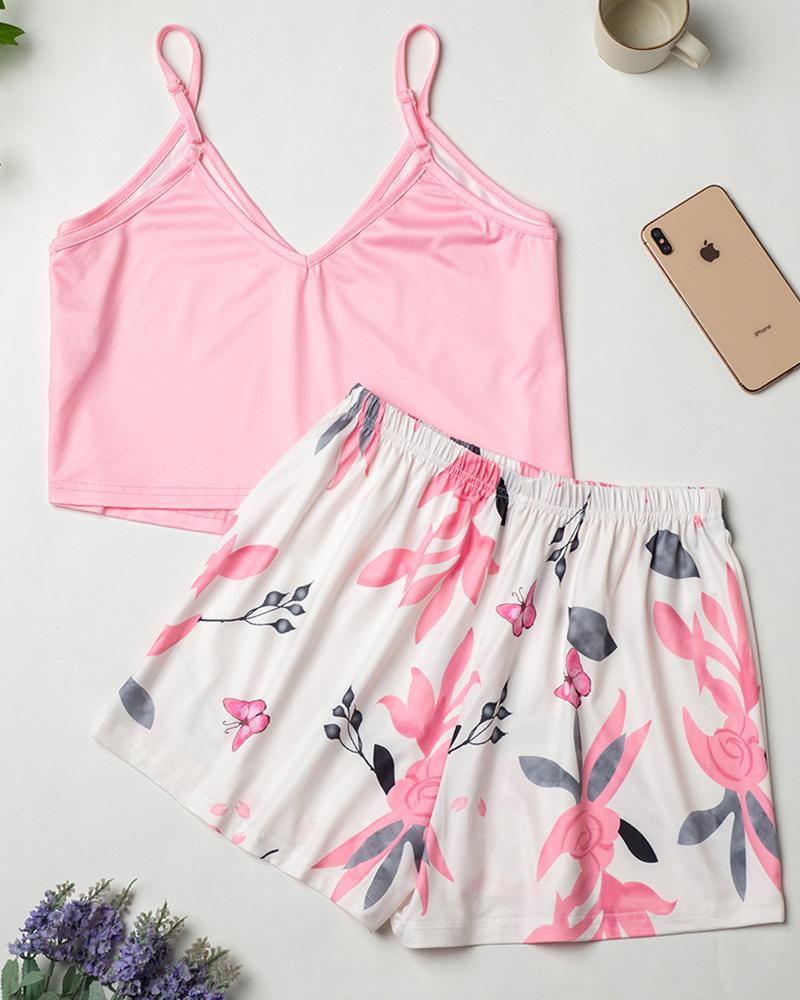 

Comfy Ice Silk Tank & Shorts Pajamas Sets, Pink