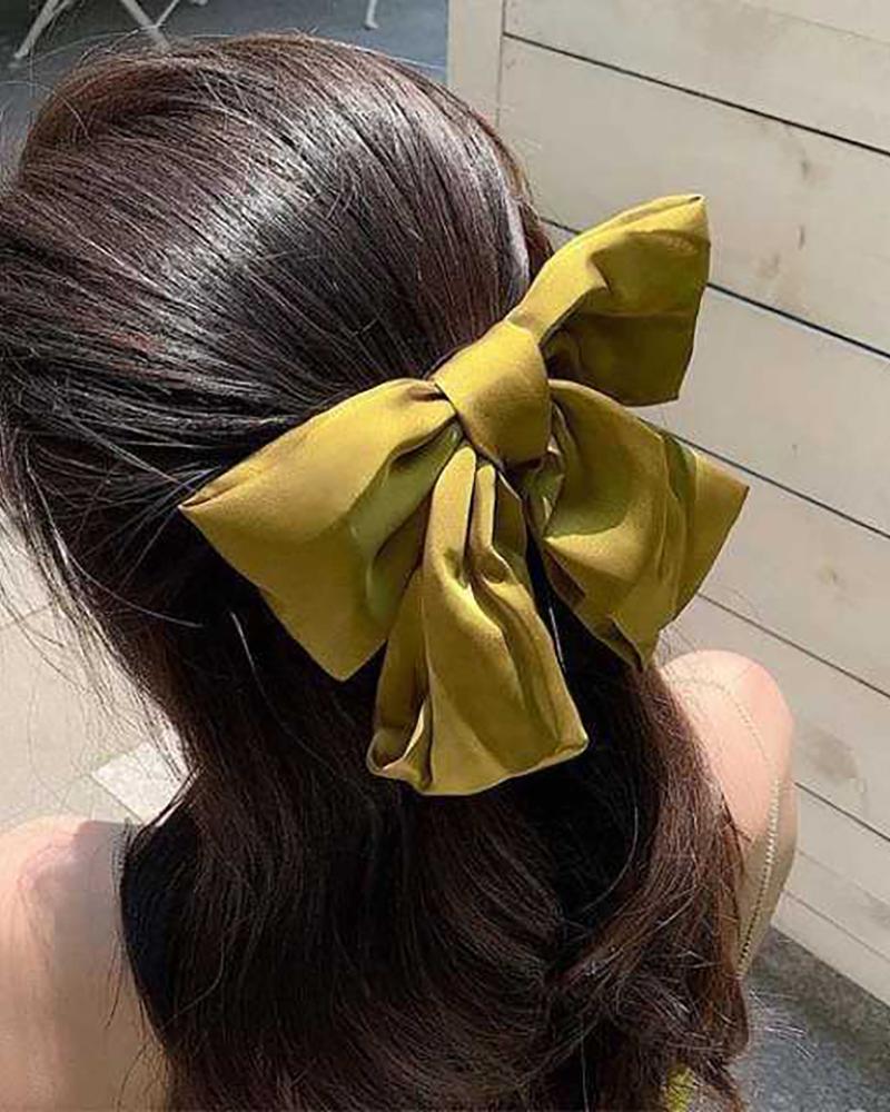 

Colourful Big Ribbon Bowknot Hair Clip, Yellow