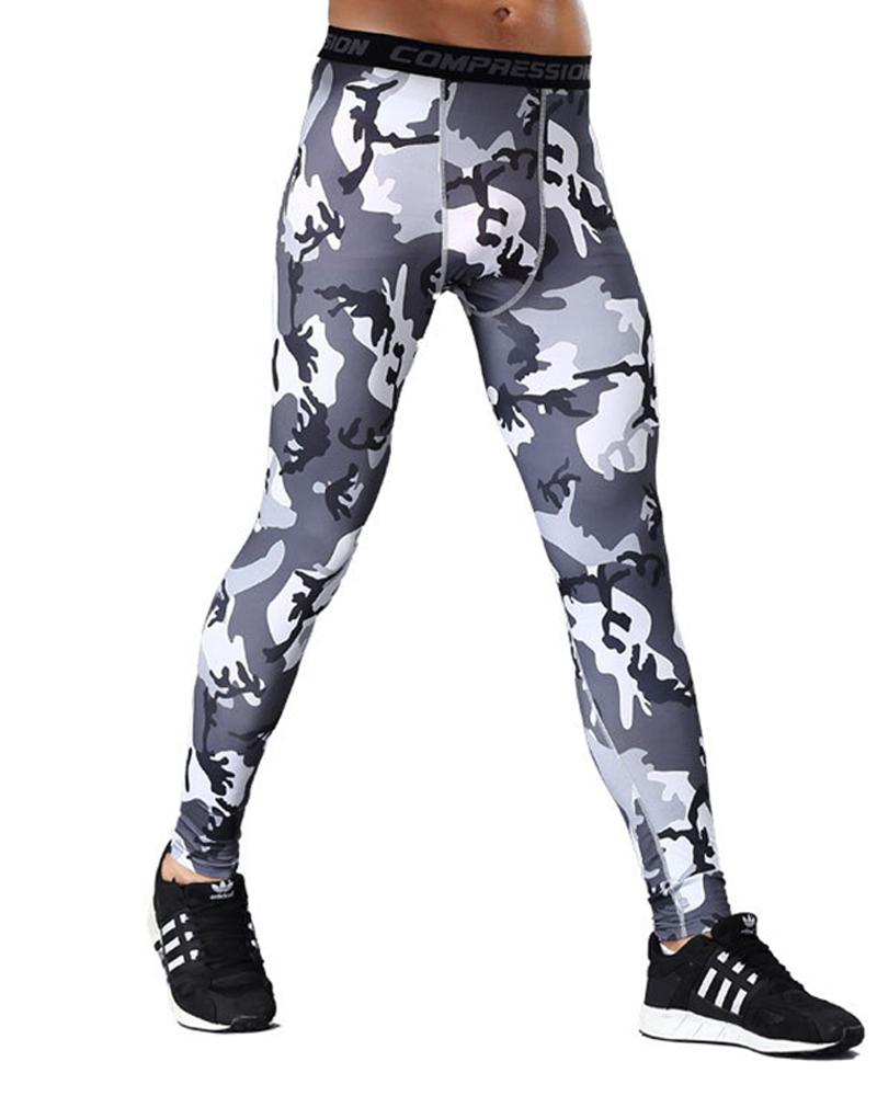 

Camouflage Print Skinny High Elastic Sporty Pants, Style12