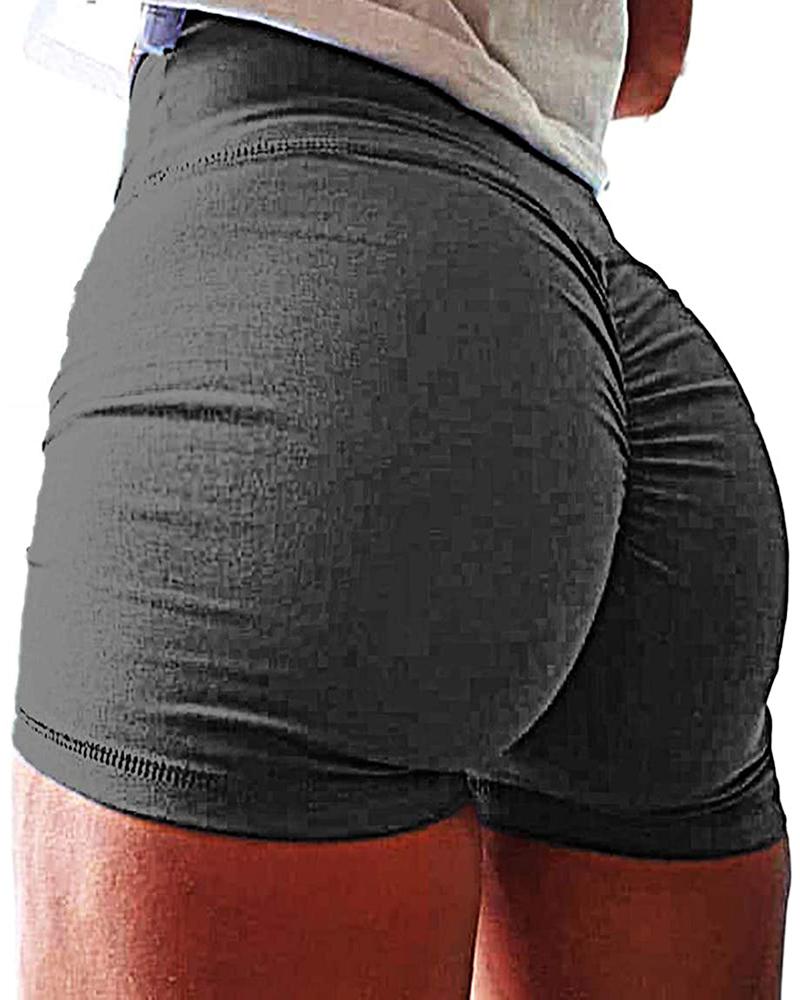 

Workout Shorts Butt Lifting High Waist Scrunch Booty Yoga Pants, Black