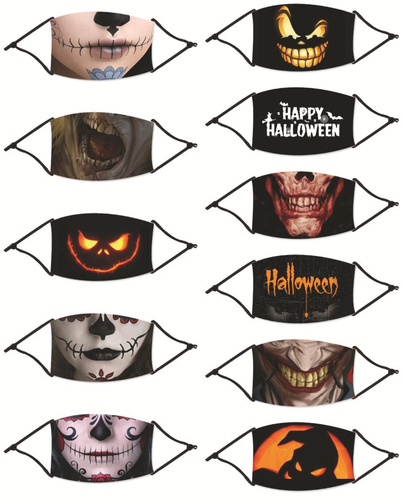 

Halloween Ghost Print Washable Reusable Cotton Face Mask, Style1