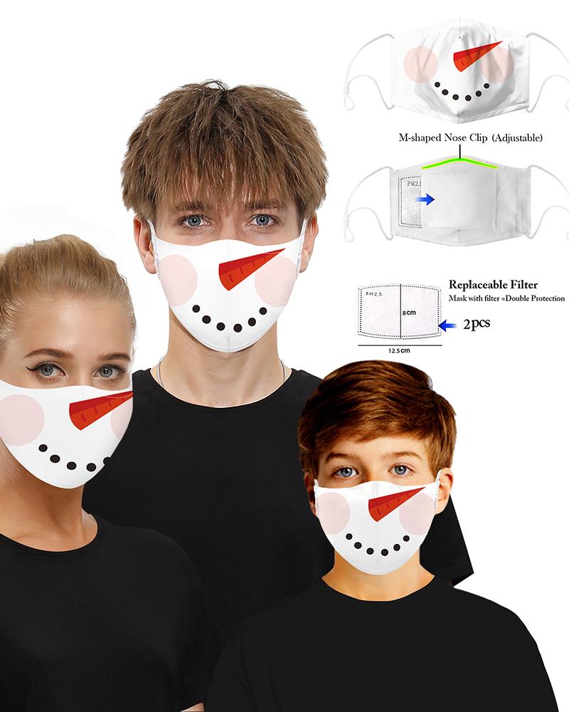 

Christmas Cartoon Print PM 2.5 Breathable Face Mask, Style1