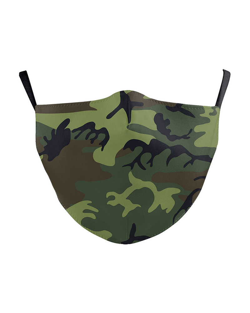 

Camouflage Print Breathable Face Mask, Green