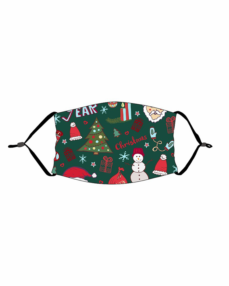 

Christmas Print PM 2.5 Adjustable Face Mask For Adults, Style10