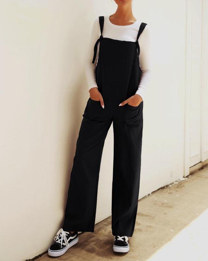 

Oversized Strap Jumpsuit, Black