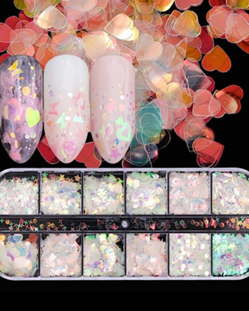 

1Box Heart Butterfly Shpaed Sequin Nail Art Decoration, Multicolor