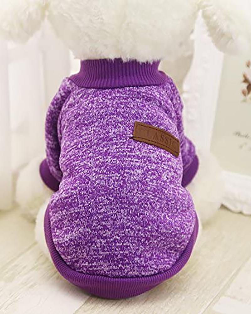 

Classic Knit Sweater For Pets, Purple