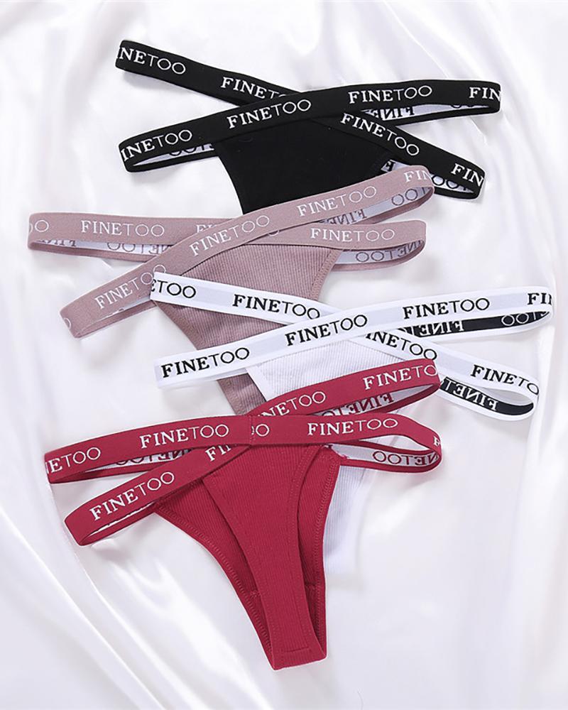 

Cotton G-string Panties Letter Strap Thongs Underwear Cross Belt Low-rise Underpants, Black