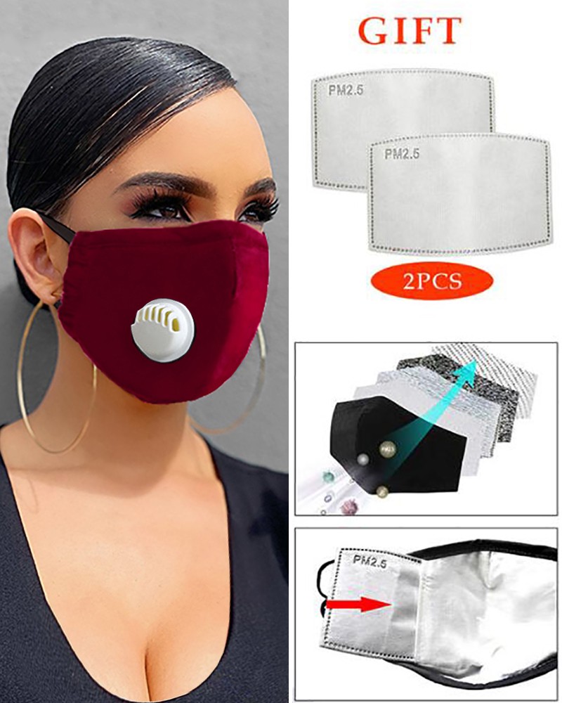 Download Cotton Reusable Washable Face Mask With Valve (2 fillters ...