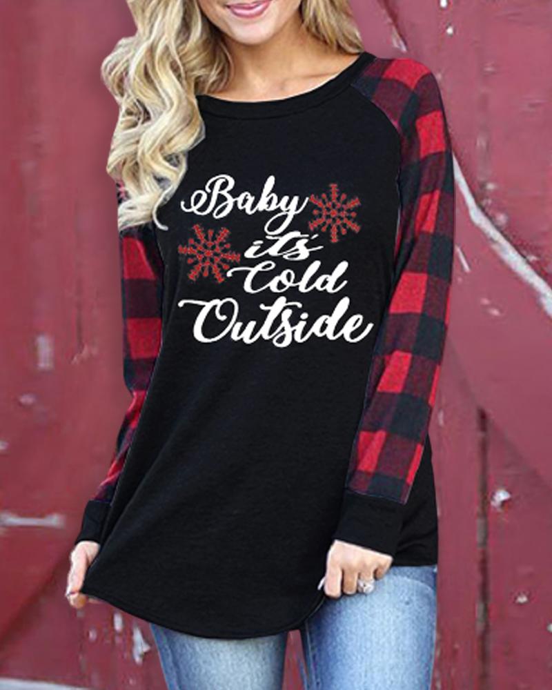 

Christmas Print Long Sleeve Casual Top, Style9