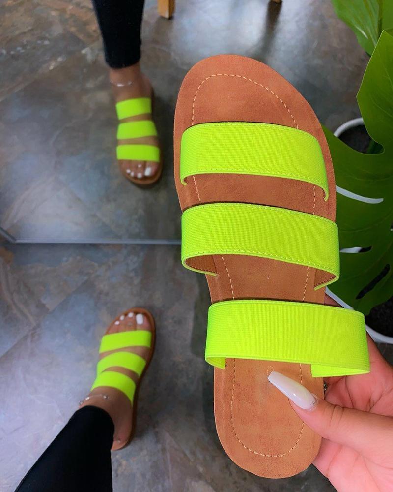 

Open Toe Hollow Beach Sandals, Green