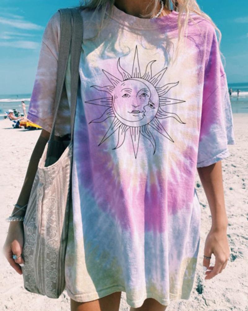 

Moon & Sun Tie Dye T-Shirt, Purple