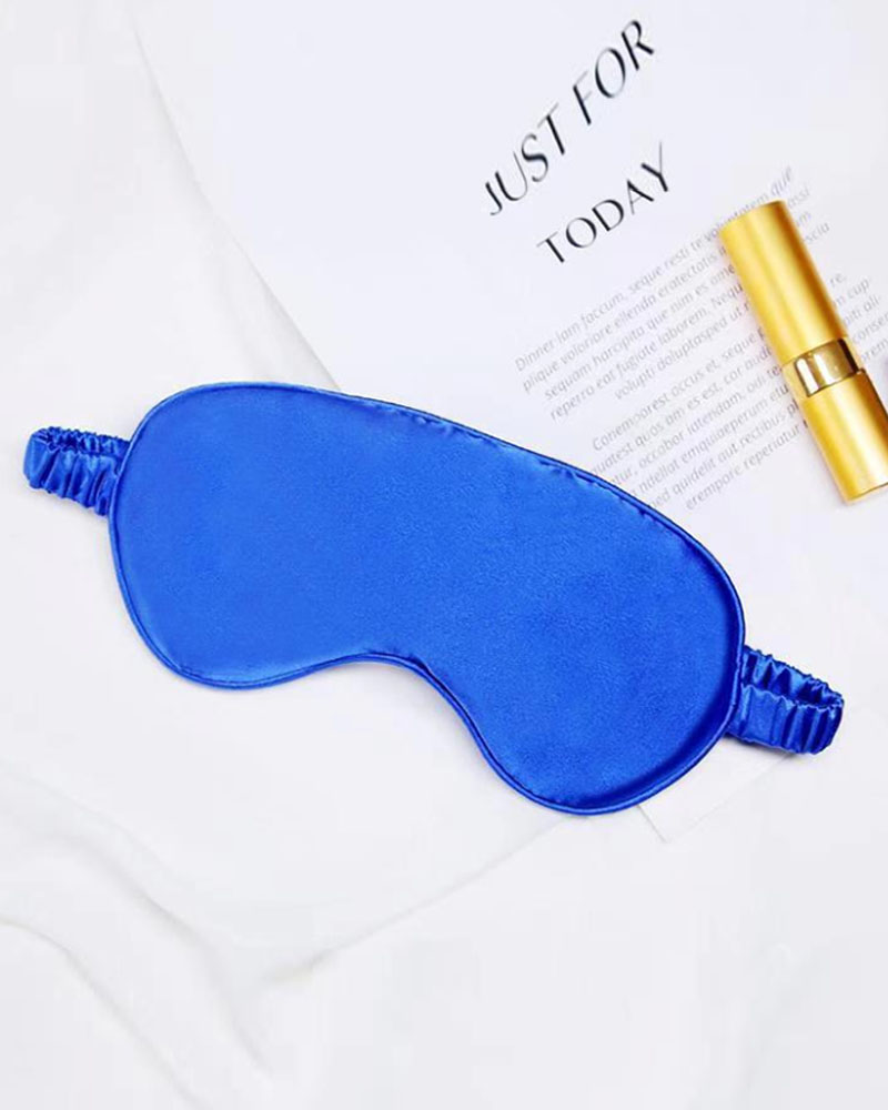 

1PCS Simple Plain Satin Eye Cover, Blue