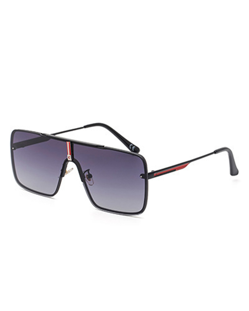 

Colorblock Square Frame Sunglasses, Black